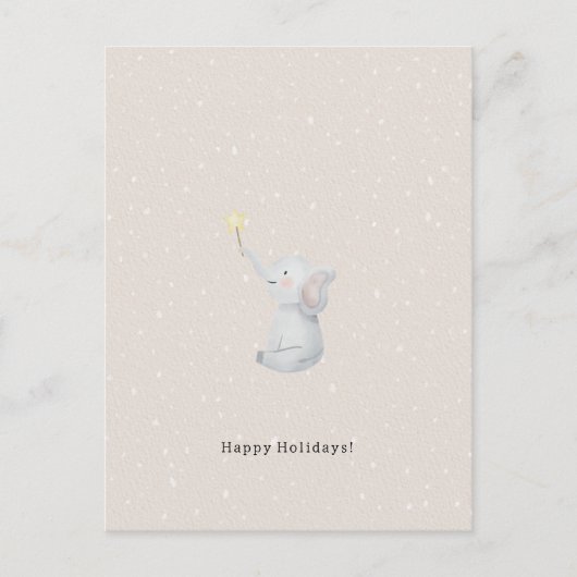 Merry Christmas Happy Holidays Elephant Card Briefkaart (Voorkant)