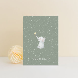 Merry Christmas Happy Holidays Elephant Card Briefkaart