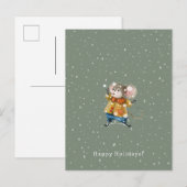 Merry Christmas Happy Holidays Mouse Card Briefkaart (Voorkant / Achterkant)