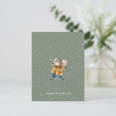 Merry Christmas Happy Holidays Mouse Card Briefkaart (Staand voorkant)