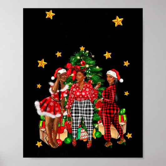 Merry Christmas Happy New Year African American Bl Poster (Voorkant)