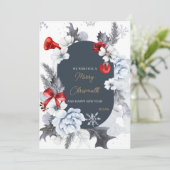 Merry Christmas happy new year card Bedankkaart (Staand voorkant)