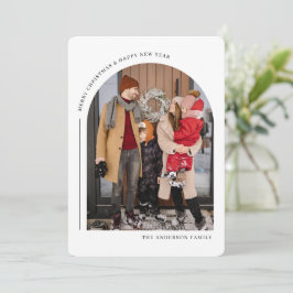 Merry Christmas & Happy New Year Family Photo Card Feestdagenkaart