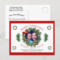 Merry Christmas Happy New Year Family Photo Custom