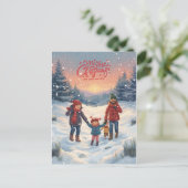 Merry Christmas & Happy New Year Feestdagenkaart (Staand voorkant)