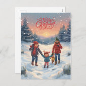 Merry Christmas & Happy New Year Feestdagenkaart (Voorkant / Achterkant)