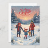 Merry Christmas & Happy New Year Feestdagenkaart (Voorkant / Achterkant)