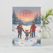 Merry Christmas & Happy New Year Feestdagenkaart (Staand voorkant)