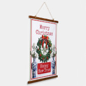 MERRY CHRISTMAS HAPPY NEW YEAR HANGEND WANDKLEED (Gebogen)