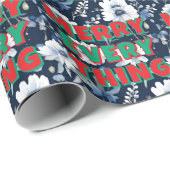 Merry Christmas Happy New Year Holiday Season Cadeaupapier (Rol Hoek)