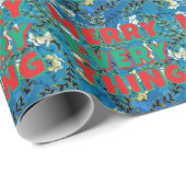 Merry Christmas Happy New Year Holiday Season Cadeaupapier (Rol Hoek)