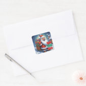 Merry Christmas Happy New Year Holiday Season Vierkante Sticker (Envelop)