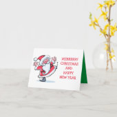 MERRY CHRISTMAS/HAPPY NEW YEAR KAART (Gele Bloem)