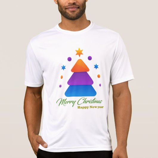 Merry Christmas Happy New Year Men’s Sport-Tek Com T-shirt (Voorkant)