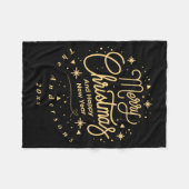 Merry Christmas Happy New Year Modern Green Gold  Fleece Deken (Voorkant (Horizontaal))