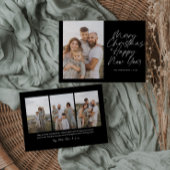 Merry Christmas & Happy New Year Modern Script Feestdagenkaart