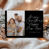 Merry Christmas & Happy New Year Modern Script Feestdagenkaart