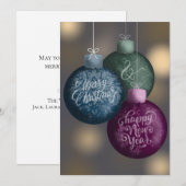 Merry Christmas & Happy New Year Ornaments Custom Feestdagenkaart (Voorkant / Achterkant)
