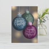 Merry Christmas & Happy New Year Ornaments Custom Feestdagenkaart (Staand voorkant)