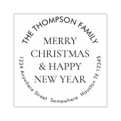 Merry Christmas happy New Year Return Address Rubberstempel (Afrduk)