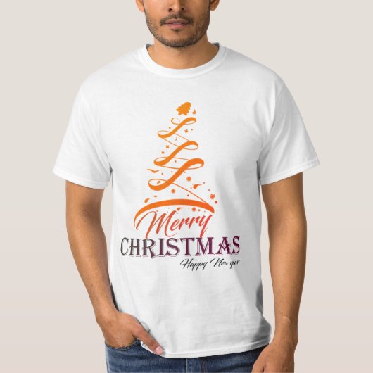 Merry Christmas & Happy New Year Tree Men’s Value  T-shirt (Voorkant)