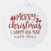 Merry Christmas Happy New Year Winter Robin  Ornament Kaart (Achterkant)