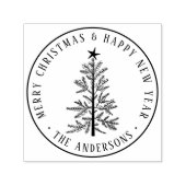 Merry Christmas & Happy New Year  Zelfinktende Stempel (Design)