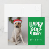 MERRY CHRISTMAS | Happy Paw-feestdagen Feestdagenkaart (Voorkant / Achterkant)
