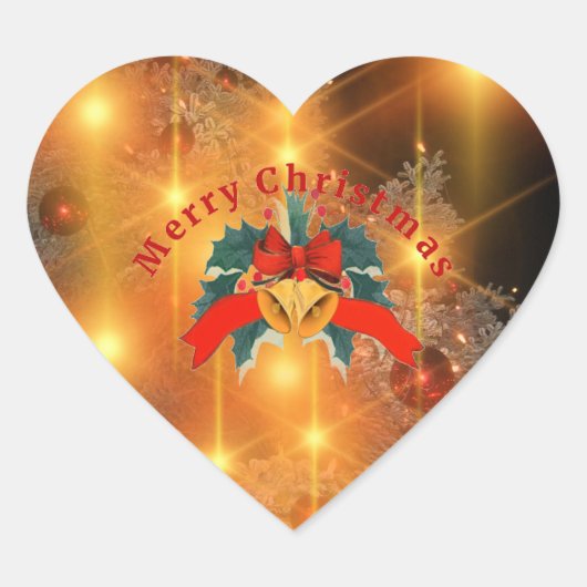 Merry Christmas, Hart Sticker (Voorkant)