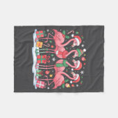 Merry Christmas Hat Santa Flamingo Light Christmas Fleece Deken (Voorkant (Horizontaal))