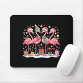 Merry Christmas Hat Santa Flamingo Light Christmas Muismat (Met muis)