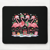 Merry Christmas Hat Santa Flamingo Light Christmas Muismat (Voorkant)
