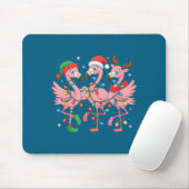 Merry Christmas Hat Santa Flamingo Light Christmas Muismat (Met muis)