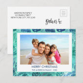 MERRY CHRISTMAS HAWAIIAN TROPICAL BEACH PHOTO FEESTDAGENKAART (Voorkant / Achterkant)