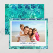 MERRY CHRISTMAS HAWAIIAN TROPICAL BEACH PHOTO FEESTDAGENKAART (Voorkant / Achterkant)