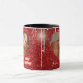 Merry Christmas Heart Gepersonaliseerde foto naam Mok (Midden)