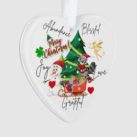 Merry Christmas Heart Ornament | Joy&Love Design (voorkant)