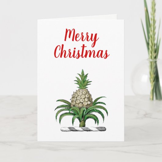 Merry Christmas Heraldic Ananas Crest Feestdagen Kaart (Voorkant)