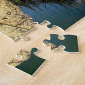 Merry Christmas Hilton Head Island Kaart Marshland Legpuzzel (Zijkant)