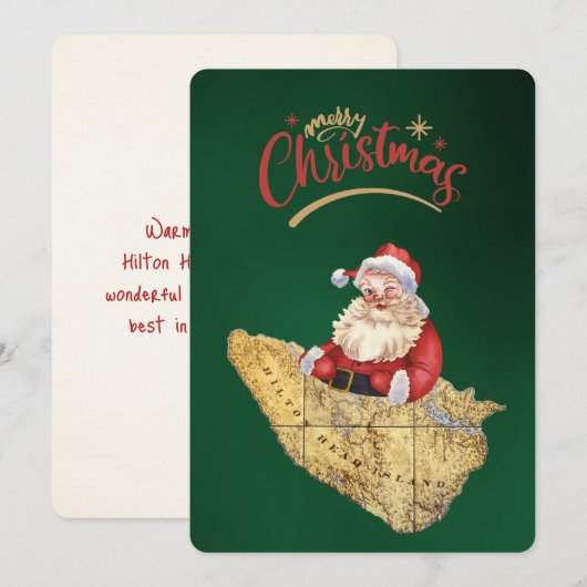 Merry Christmas Hilton Head Island kaart met de ke (Voorkant / Achterkant)