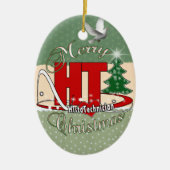 MERRY CHRISTMAS HISTOTECHNISCH KERAMISCH ORNAMENT (Voorkant)