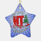 MERRY CHRISTMAS HISTOTECHNISCH KERAMISCH ORNAMENT (Links)