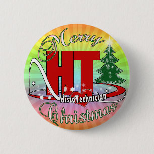MERRY CHRISTMAS HISTOTECHNISCH RONDE BUTTON 5,7 CM