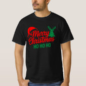 Merry Christmas Ho Ho – Festive Holiday Typography T-shirt (Voorkant)