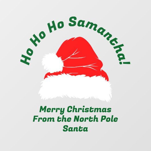 Merry Christmas ho ho ho Santa Hat Raamsticker (Vel)