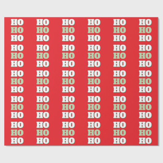 Merry Christmas HoHoHo Party Minimalist Plain Cadeaupapier (Vlak)