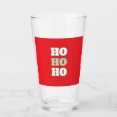 Merry Christmas HoHoHo Party Minimalist Plain Glas (Voorkant)