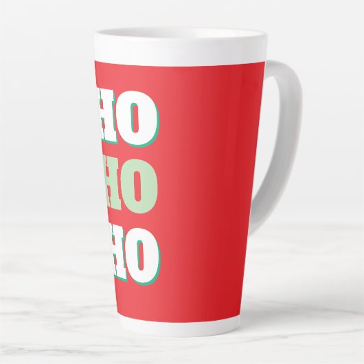 Merry Christmas HoHoHo Party Minimalist Plain Latte Mok (Rechterhoek)