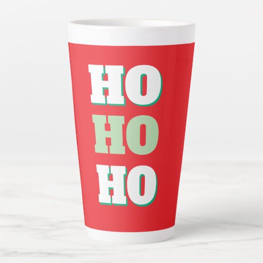 Merry Christmas HoHoHo Party Minimalist Plain Latte Mok (Voorkant)