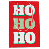 Merry Christmas HoHoHo Party Minimalist Plain Medium Cadeauzakje (Voorkant)